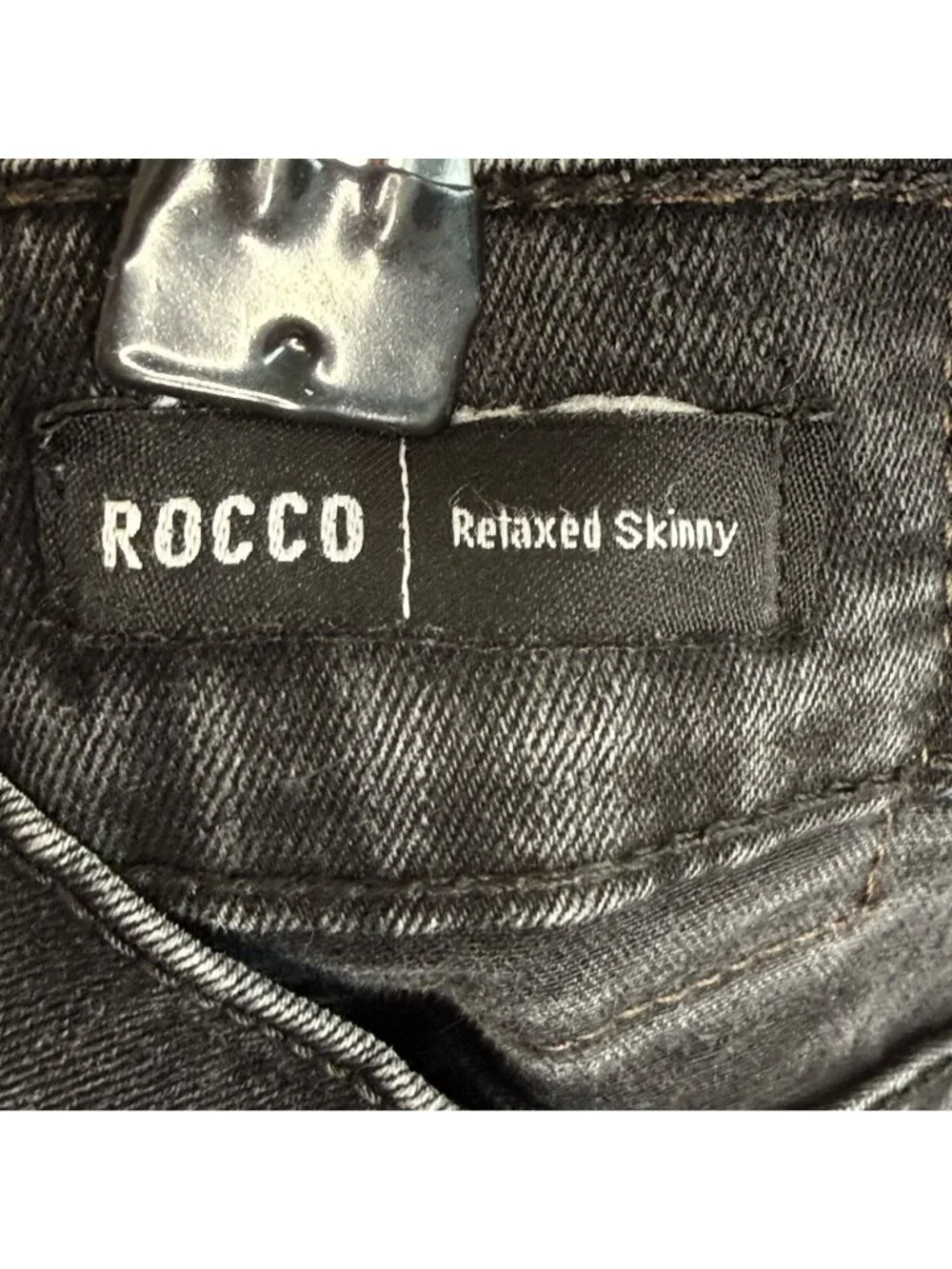 True Religion Black Rocco Back Flap Jeans, 32